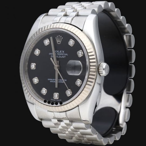 Montre Rolex Datejust 36 - Montre automatique en acier et or blanc 58 Facettes MT44537