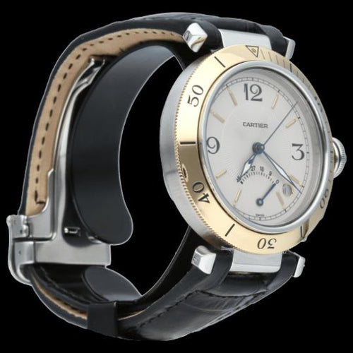 Montre Cartier Pasha - Montre Power Reserve 38 mm en or jaune et acier 58 Facettes MT44431