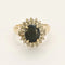 Bague 56 Bague en or jaune et or blanc, saphir et diamants 58 Facettes B250591