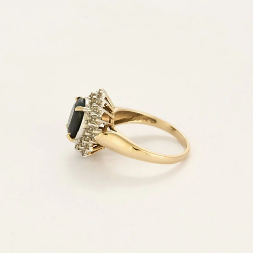 Bague 56 Bague en or jaune et or blanc, saphir et diamants 58 Facettes B250591