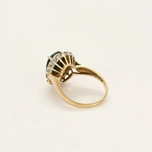 Bague 56 Bague en or jaune et or blanc, saphir et diamants 58 Facettes B250591