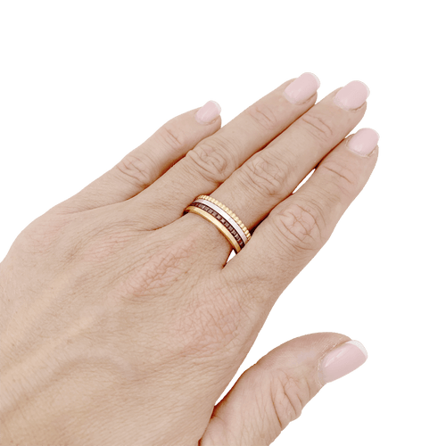 Bague 63 Bague Boucheron, "Quatre Classique Small",, en or rose, blanc et jaune. 58 Facettes 34764