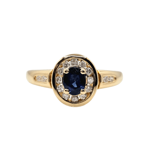 Bague 53 Bague saphir et diamants en or jaune 18 carats 58 Facettes 709