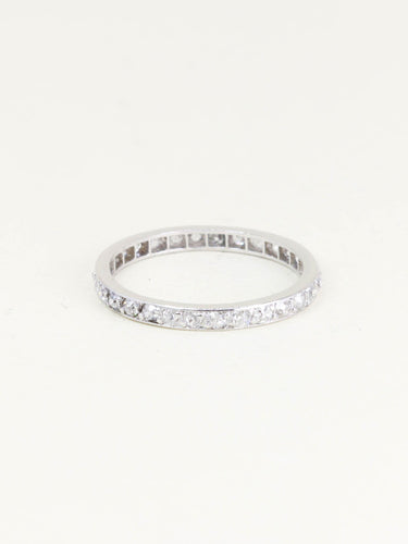 Bague 50 Alliance ancienne platine diamants taille ancienne 0,50 carat 58 Facettes 1206.3