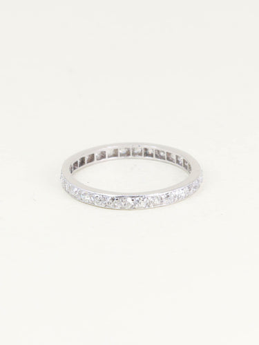 Bague 50 Alliance ancienne platine diamants taille ancienne 0,50 carat 58 Facettes 1206.3