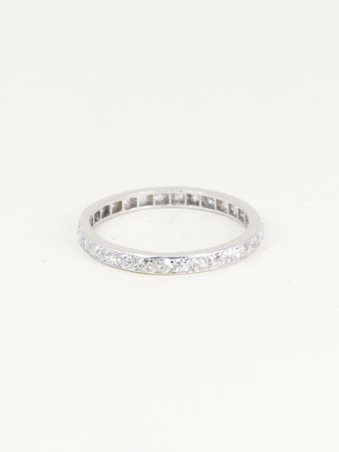 Bague 50 Alliance ancienne platine diamants taille ancienne 0,50 carat 58 Facettes 1206.3