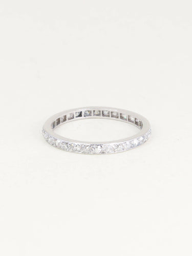 Bague 50 Alliance ancienne platine diamants taille ancienne 0,50 carat 58 Facettes 1206.3
