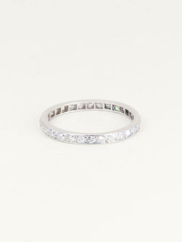 Bague 50 Alliance ancienne platine diamants taille ancienne 0,50 carat 58 Facettes 1206.3