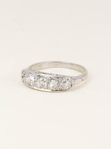 Bague 51.5 Bague jarretière platine diamants taille ancienne 58 Facettes 1164.1