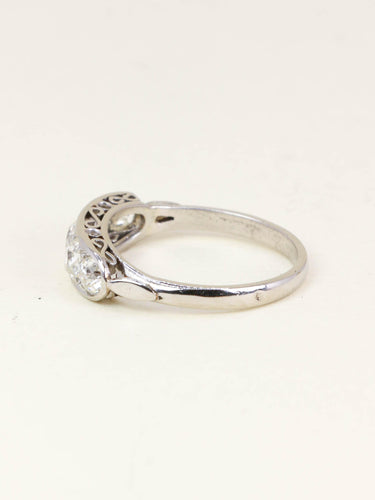 Bague 51.5 Bague jarretière platine diamants taille ancienne 58 Facettes 1164.1