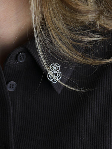 Broche BOIN TABURET Broche monogramme E.T diamants taille rose 58 Facettes 1210.6