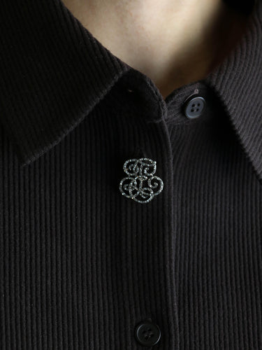 Broche BOIN TABURET Broche monogramme E.T diamants taille rose 58 Facettes 1210.6