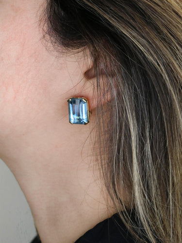 Boucles d'oreilles Boucles d'oreilles or jaune aigue marine 30 carats 58 Facettes 1225.2