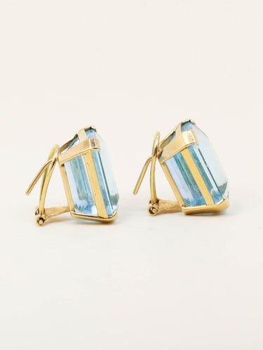 Boucles d'oreilles Boucles d'oreilles or jaune aigue marine 30 carats 58 Facettes 1225.2