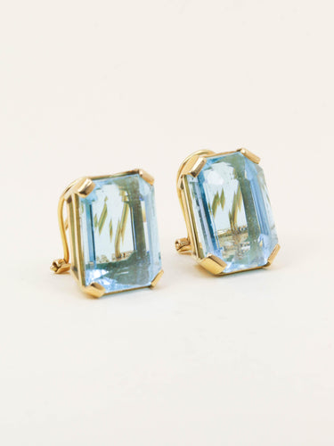 Boucles d'oreilles Boucles d'oreilles or jaune aigue marine 30 carats 58 Facettes 1225.2