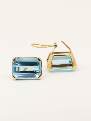 Boucles d'oreilles Boucles d'oreilles or jaune aigue marine 30 carats 58 Facettes 1225.2