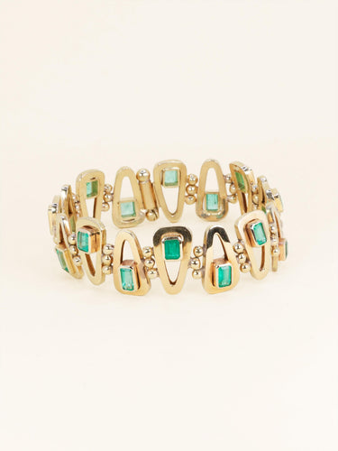 Bracelet Bracelet vintage or jaune émeraudes 5,5 carats 58 Facettes 1262.2