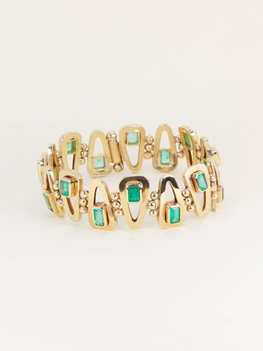 Bracelet Bracelet vintage or jaune émeraudes 5,5 carats 58 Facettes 1262.2