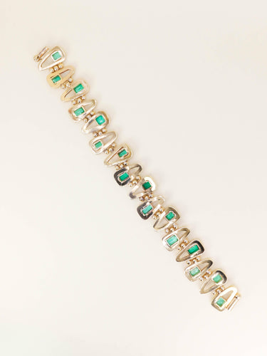 Bracelet Bracelet vintage or jaune émeraudes 5,5 carats 58 Facettes 1262.2