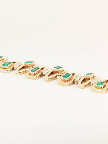 Bracelet Bracelet vintage or jaune émeraudes 5,5 carats 58 Facettes 1262.2