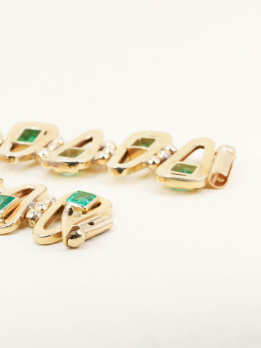 Bracelet Bracelet vintage or jaune émeraudes 5,5 carats 58 Facettes 1262.2