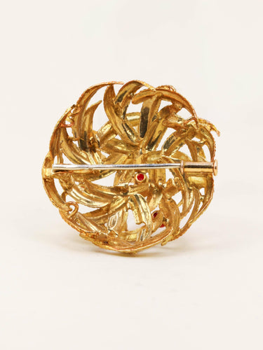 Broche Broche feuillle or jaune corail 58 Facettes 1204.3