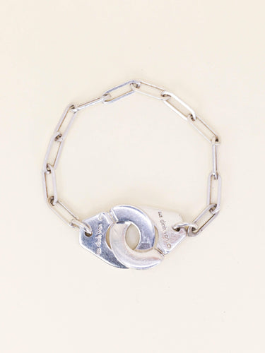 Bracelet DINH VAN Bracelet vintage menottes argent - très grand modèle 58 Facettes 1200.1