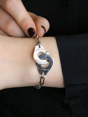 Bracelet DINH VAN Bracelet vintage menottes argent - très grand modèle 58 Facettes 1200.1