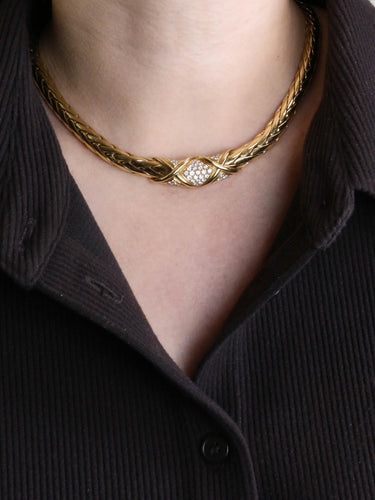 Collier GAY FRERES Collier vintage or torsadé diamants 58 Facettes 1227