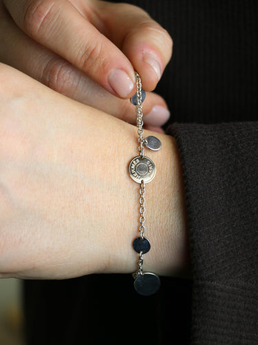 Bracelet HERMES Bracelet Ex-libris argent or rose 58 Facettes 1218.7