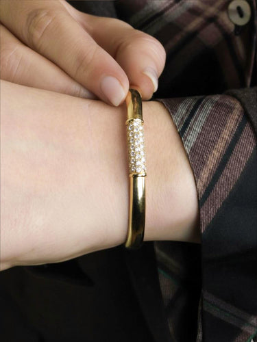 Bracelet VAN CLEEF & ARPELS Bracelet jonc Philippine or jaune diamants 58 Facettes 1240