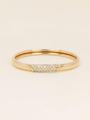 Bracelet VAN CLEEF & ARPELS Bracelet jonc Philippine or jaune diamants 58 Facettes 1240