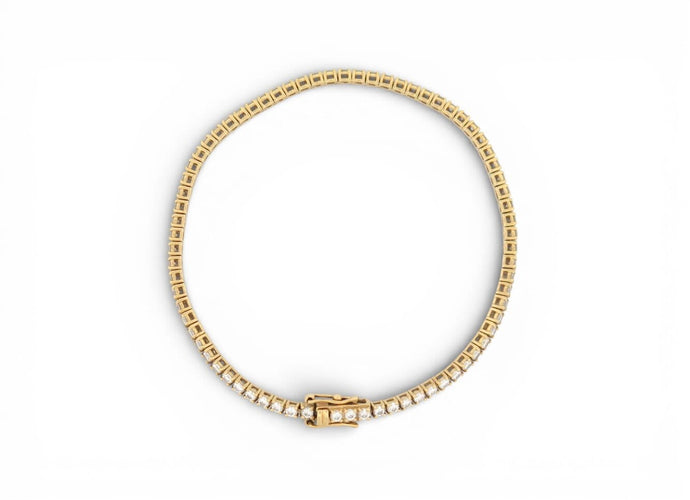 Bracelet bracelet SANS MARQUE maille tennis diamants 0.25ct 17cm or jaune 18k 7g 58 Facettes 273091