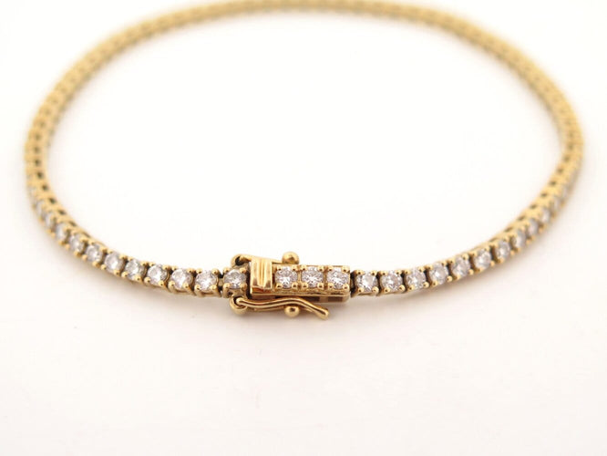 Bracelet bracelet SANS MARQUE maille tennis diamants 0.25ct 17cm or jaune 18k 7g 58 Facettes 273091