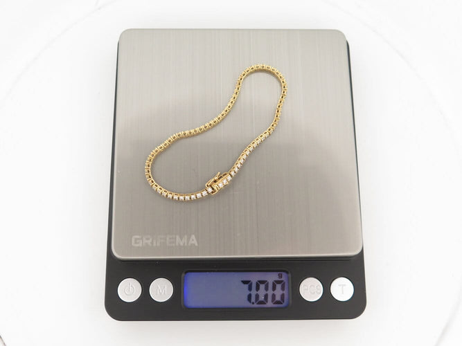 Bracelet bracelet SANS MARQUE maille tennis diamants 0.25ct 17cm or jaune 18k 7g 58 Facettes 273091