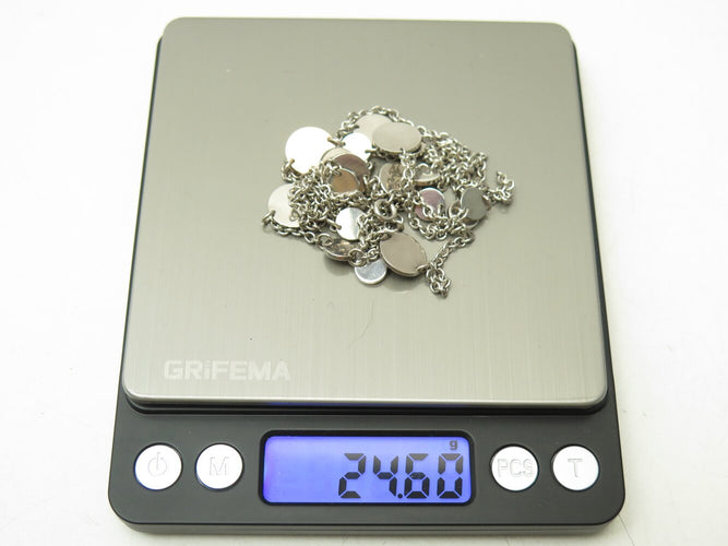 Collier collier HERMES sautoir confettis ex-libris en argent 925 or jaune 58 Facettes 271754