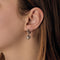 Boucles d'oreilles Paire de Dormeuse en or jaune et or gris, diamants taillés en rose 58 Facettes MON1230