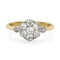 Bague Art déco - Bague marguerite hexagonale en or jaune 14 ct et platine, diamants 58 Facettes VI-0027