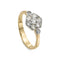 Bague Art déco - Bague marguerite hexagonale en or jaune 14 ct et platine, diamants 58 Facettes VI-0027