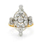 Bague Art déco - Bague en or jaune 18 ct et platine avec diamants taille ancienne 58 Facettes VI-0005