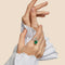Bague Époque édouardienne - Bague Toi et Moi en or jaune et platine émeraude et diamants 58 Facettes VI-0007