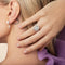 Bague Bague halo en platine avec diamant ovale 1,77 ct 58 Facettes VI-0016