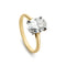 Bague Signature - Bague solitaire en or jaune 18 ct et platine avec diamant 1,20 ct 58 Facettes EW-0012