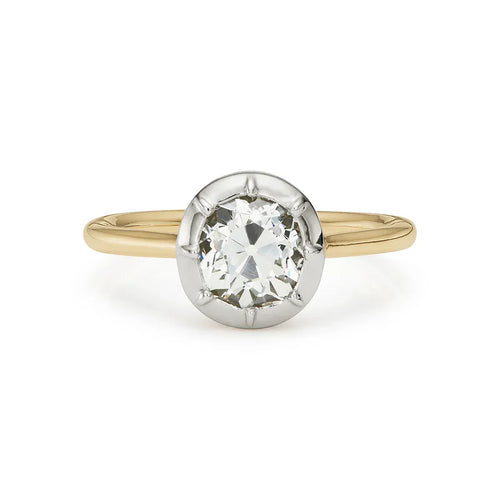 Bague Signature Solitaire - Bague solitaire en or jaune 18k, platine et diamant 1,50 ct 58 Facettes EW-0011
