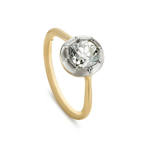 Bague Signature Solitaire - Bague solitaire en or jaune 18k, platine et diamant 1,50 ct 58 Facettes EW-0011