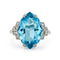 Bague Art déco - Bague en or blanc 14 ct avec aigue-marine 8,70 ct et diamants 58 Facettes VI-0012