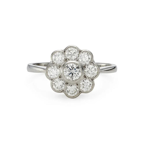 Bague Bague cluster de diamants 1,00 ct en platine 58 Facettes VI-0032