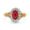Bague 58 Bague victorienne en or jaune 18 ct avec rubis et diamants 58 Facettes VI-0010