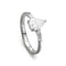 Bague 50 Bague solitaire diamant taille poire en or blanc 18 ct 58 Facettes VI-0014