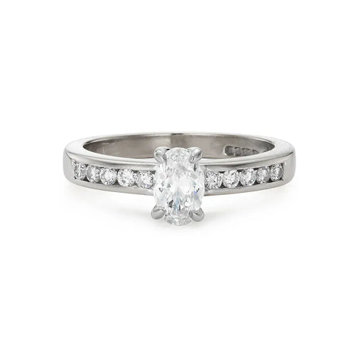 Bague 50 Bague de fiançailles en or blanc 18 ct avec diamants 0,65 ct 58 Facettes VI-0013